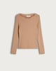 image 5 of F&F Ribbed Frill Accent Long Sleeved Top in Brown