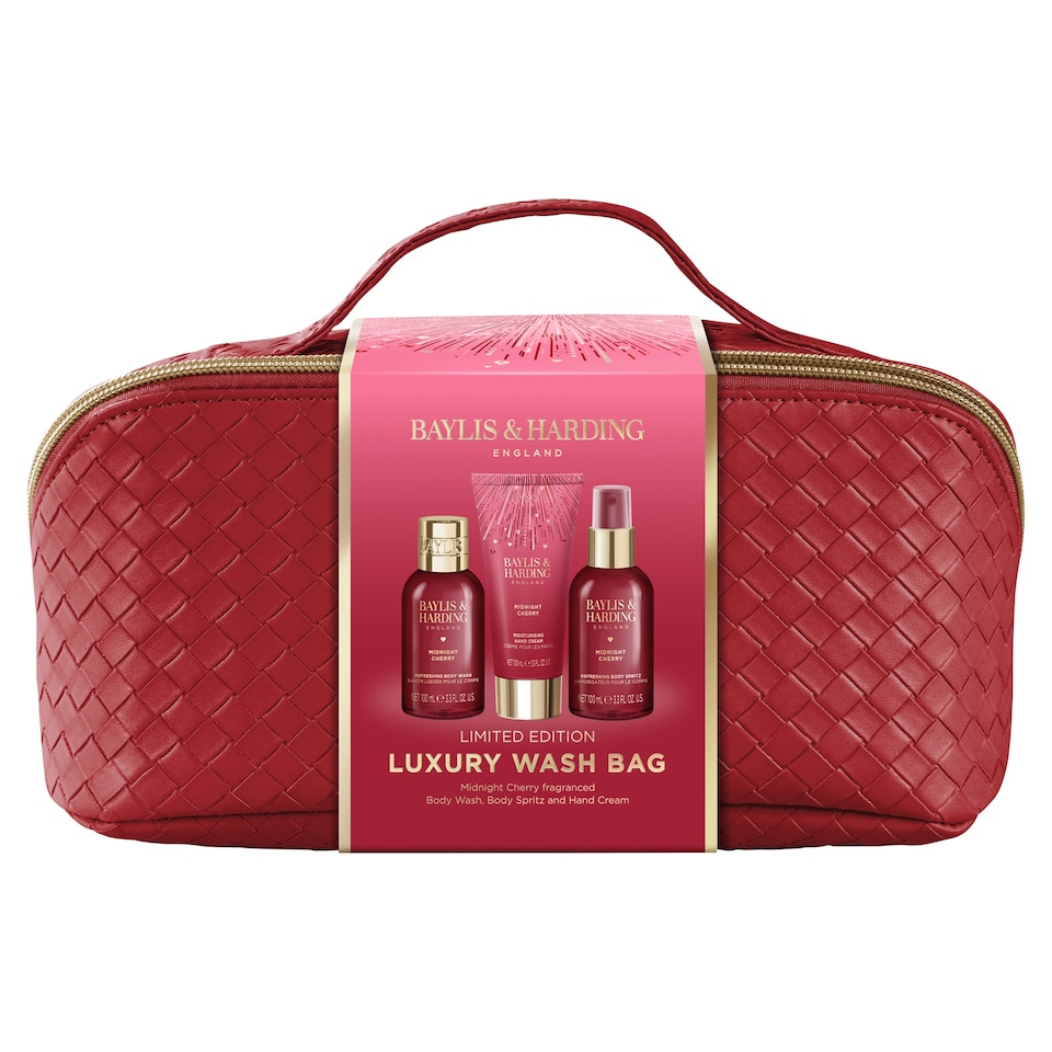 image 1 of Baylis & Harding Midnight Cherry Luxury Wash Bag Gift Set