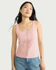 image 2 of F&F Cotton Rich Textured Button Up Vest in Pink