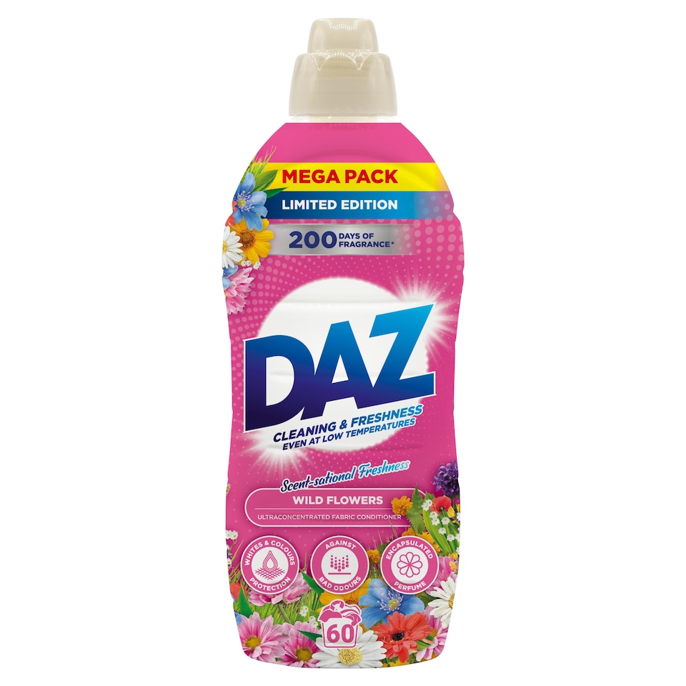 Daz Cleaning & Freshness Wild Flowers Mega Pack Limited Edition 60 washes 900ml