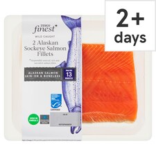 Tesco Finest 2 Wild Caught Sockeye Salmon Fillets 230G