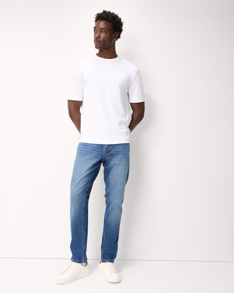 image 1 of F&F Cotton Rich Slim Fit Jeans in Blue