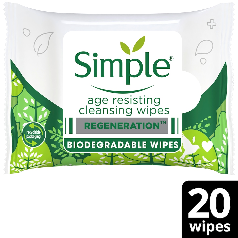 image 1 of Simple Age Resisting Wipes 20 Pack