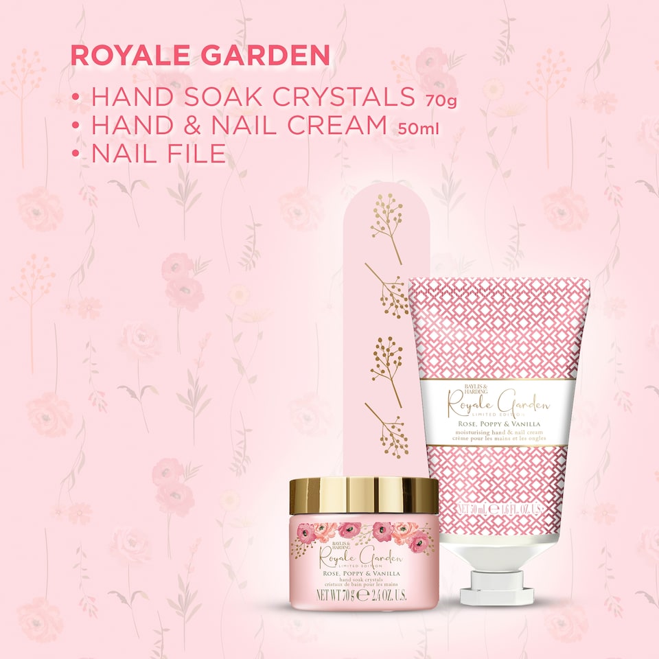 image 1 of Baylis & Harding Royale Garden Rose, Poppy & Vanilla Luxury Manicure Gift Set