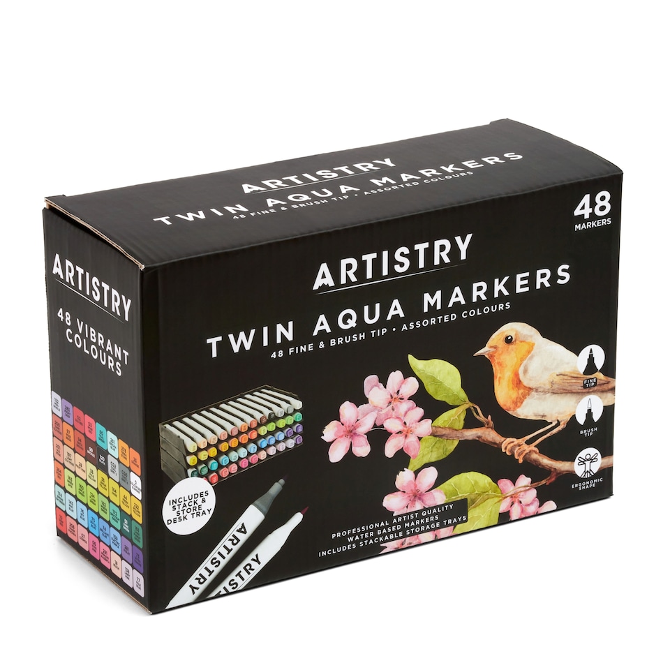 image 1 of Artistry 48pk Aqua Twin Markers
