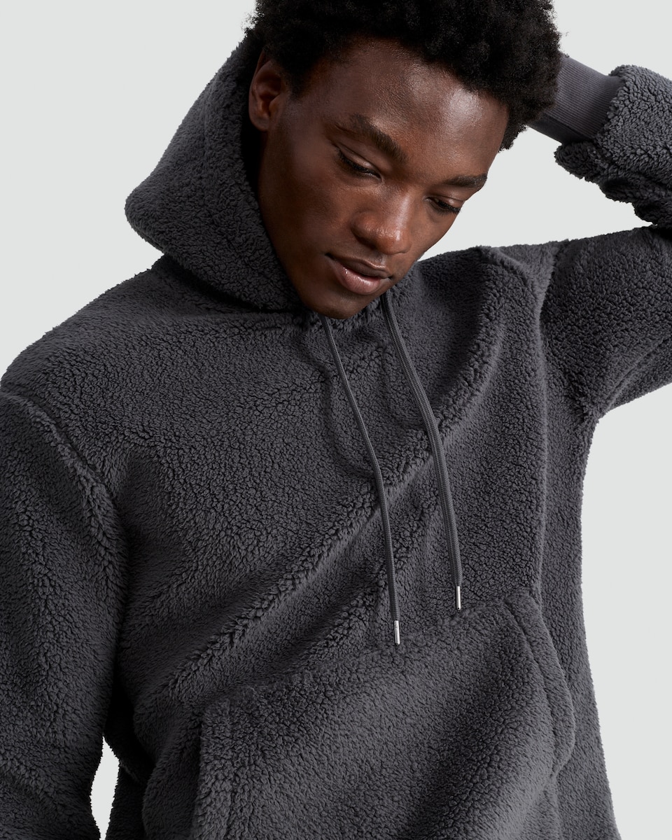 image 1 of F&F Fleece Kangaroo Pocket Pyjama Hoodie in Grey