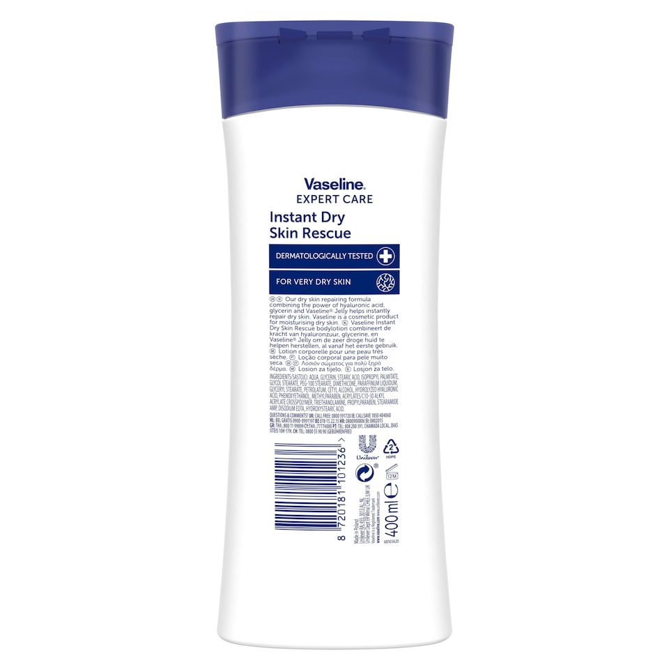 image 1 of Vaseline Expert Care Instant Dry Skin Rescue Lotion 400Ml