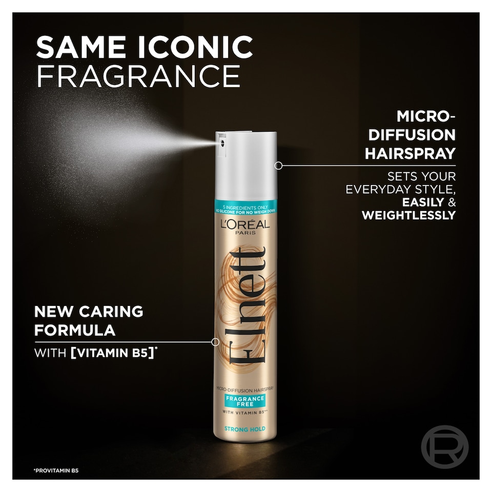 image 1 of L'Oreal Elnett Unfragranced Extra Strength Hairspray 200ml