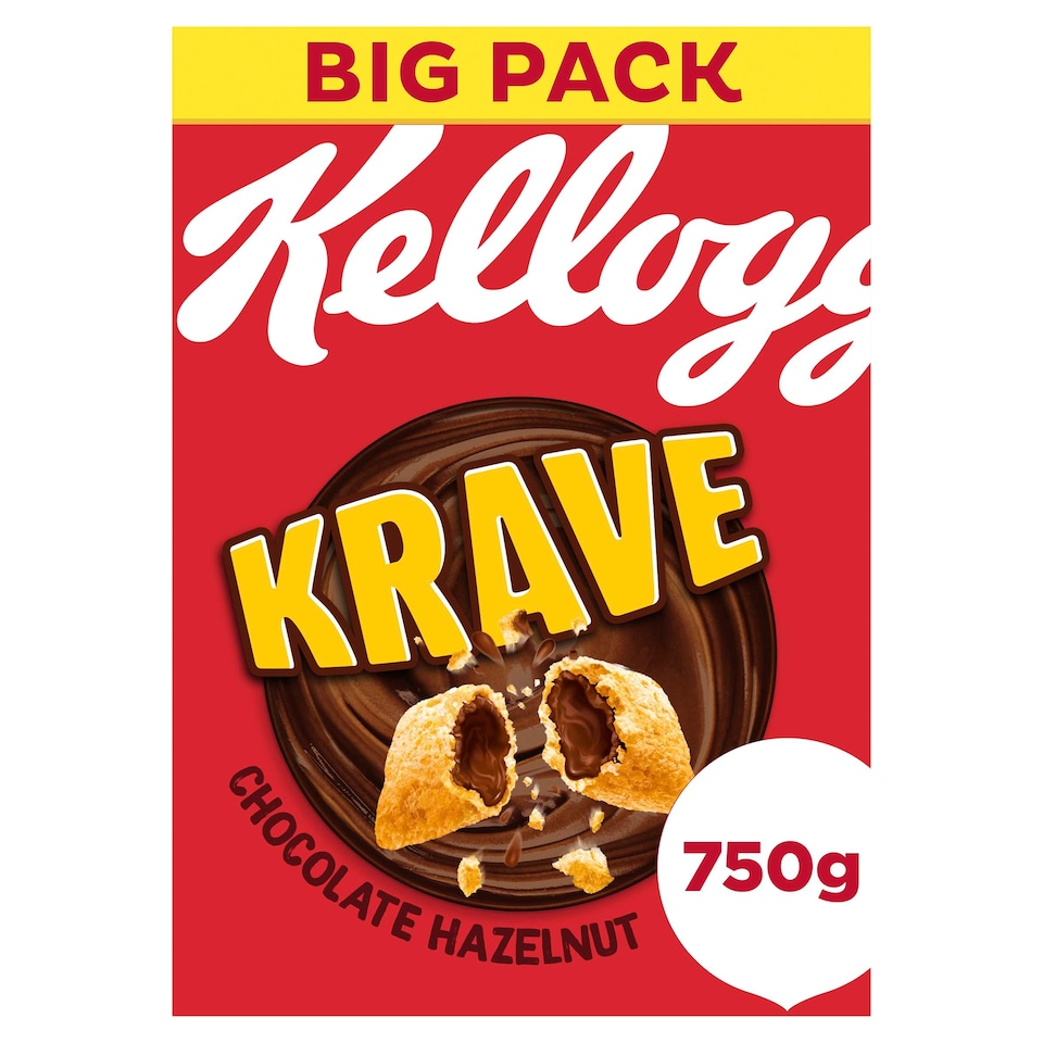 image 1 of Kellogg's Krave Chocolate Hazelnut Flavour Cereal 750G