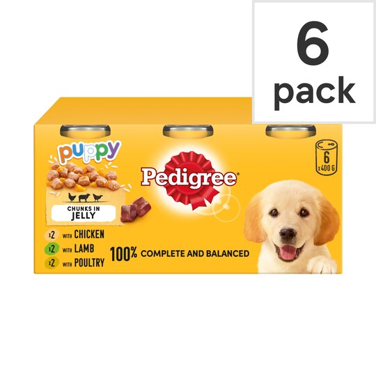 Pedigree Puppy Cuts In Jelly 6X400g Tesco Groceries