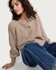 image 1 of F&F Ribbed Button Up Cardigan in Neutral