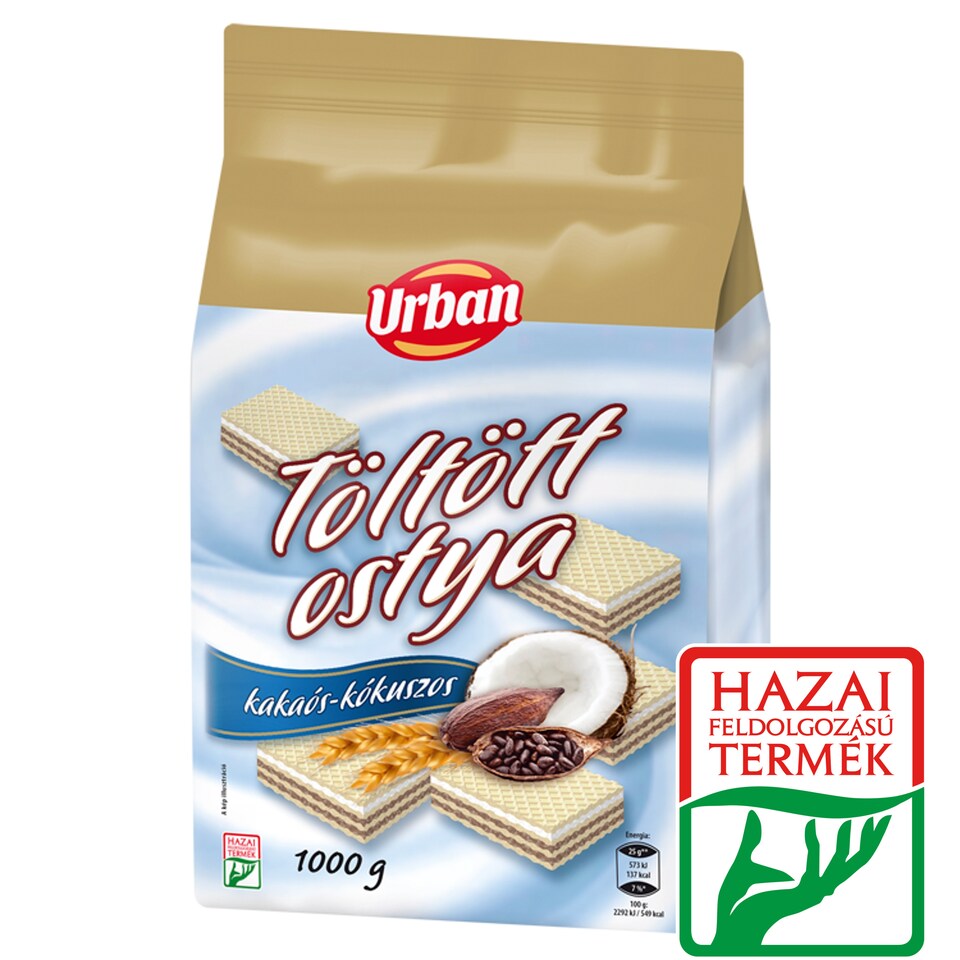 Urban kakaós és kókuszos krémmel töltött ostya 1000 g
