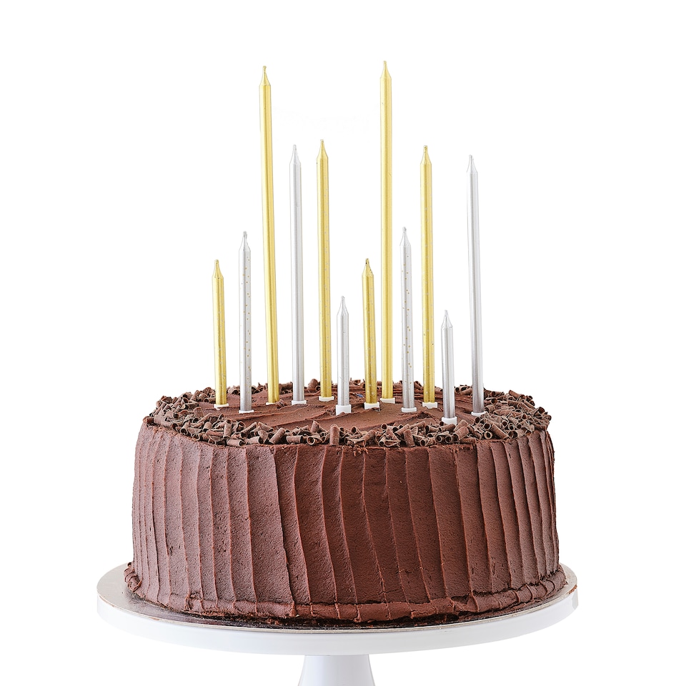 image 1 of Ginger Ray Shimmer 12 Pack Metallic Candles