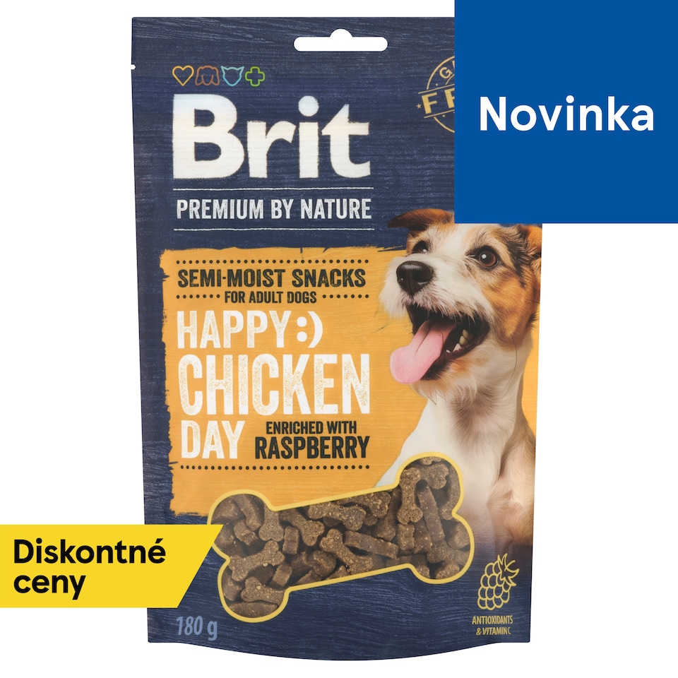 obrázok 1 z Brit Premium by Nature Polomäkká maškrta pre psov kurča obohatené o maliny 180 g