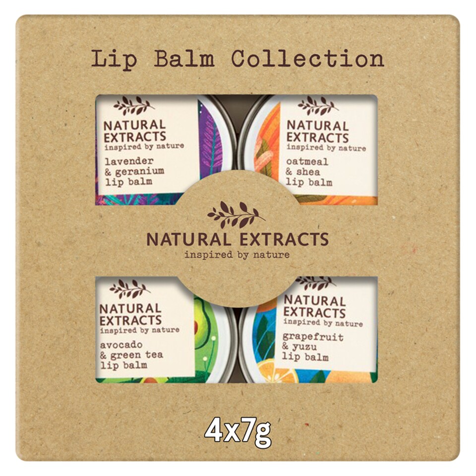 Natural Extracts Lip Balm Collection 4X7g