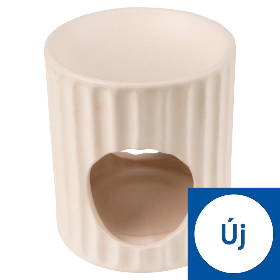 Candlelight Cream Ribbed Ceramic Wax Melt Burner