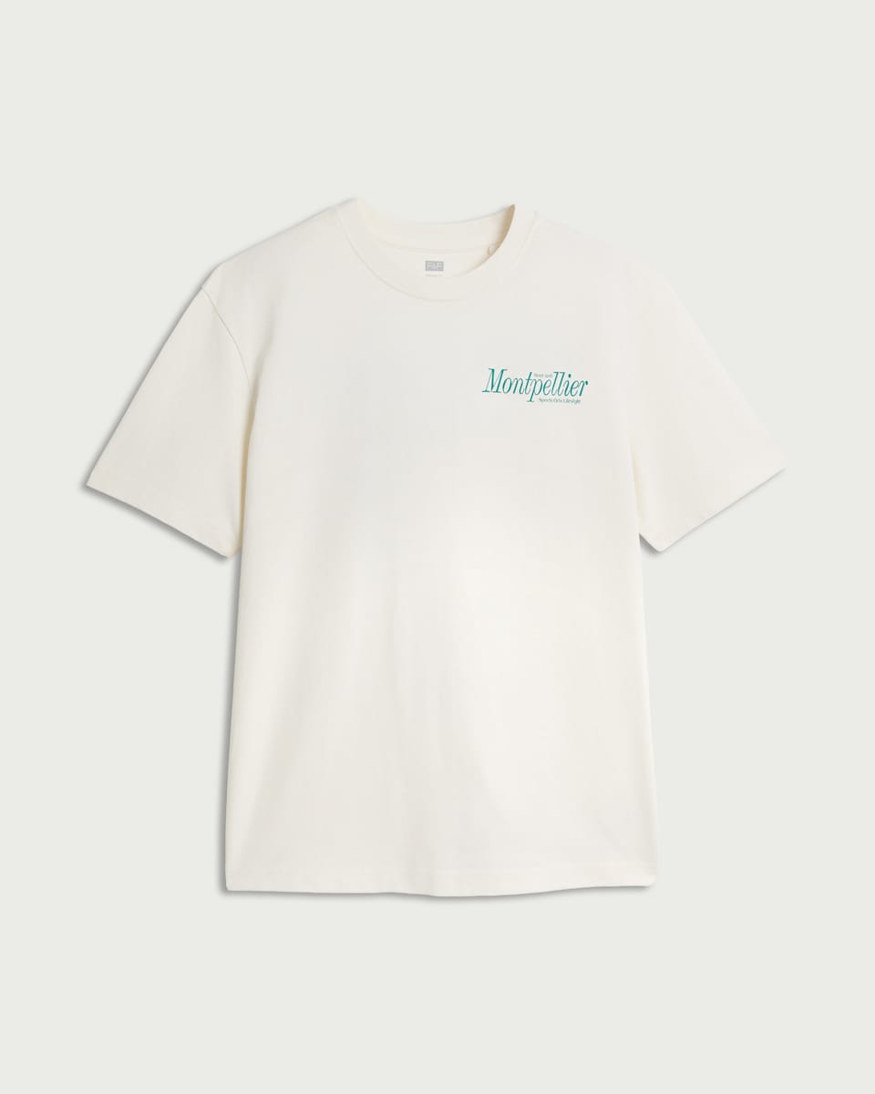 image 1 of F&F Pure Cotton Montpellier Oversized Fit T-Shirt in Ecru