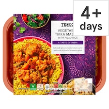Tesco Vegetable Tikka Masala With Pilau Rice 400g