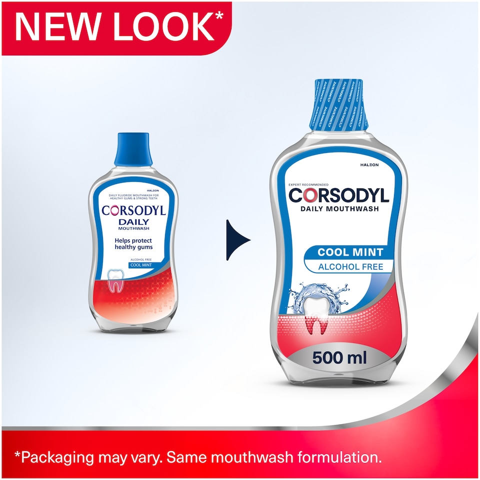 image 1 of Corsodyl Cool Mint Gum Care Alcohol Free 500Ml