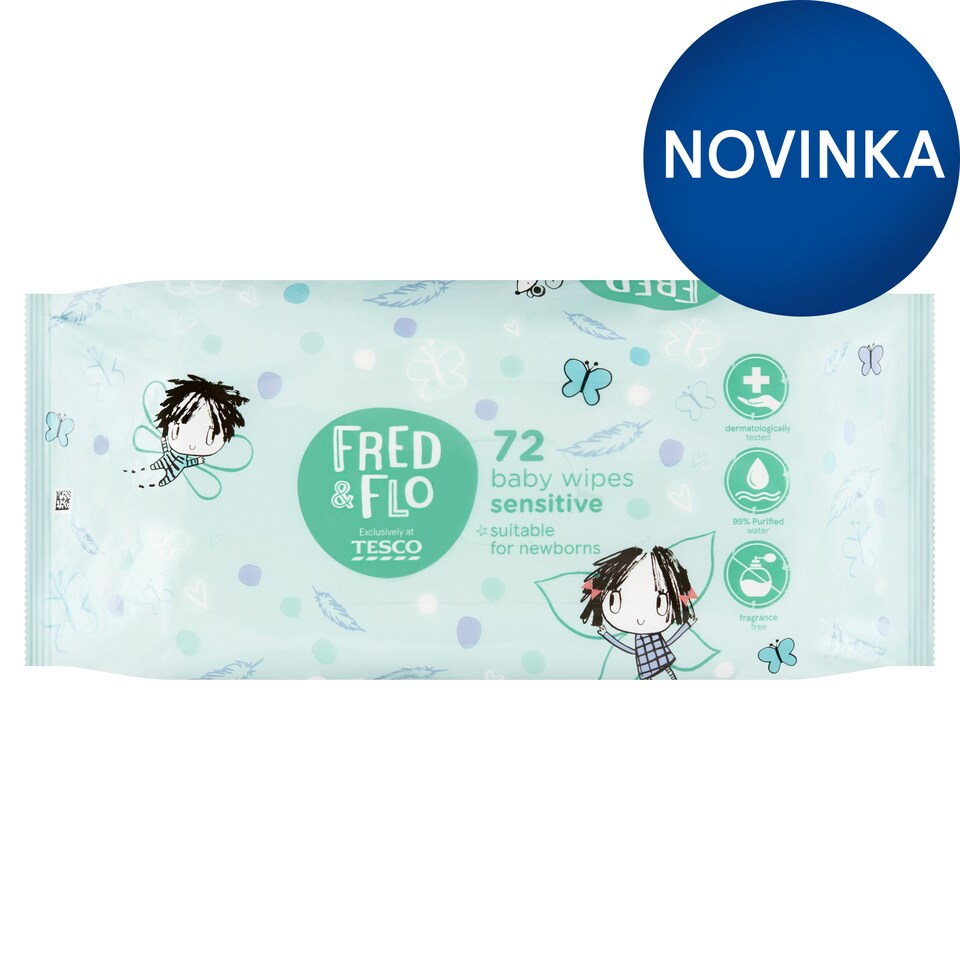 image 1 of Fred & Flo Sensitive Baby Wipes 72 pcs