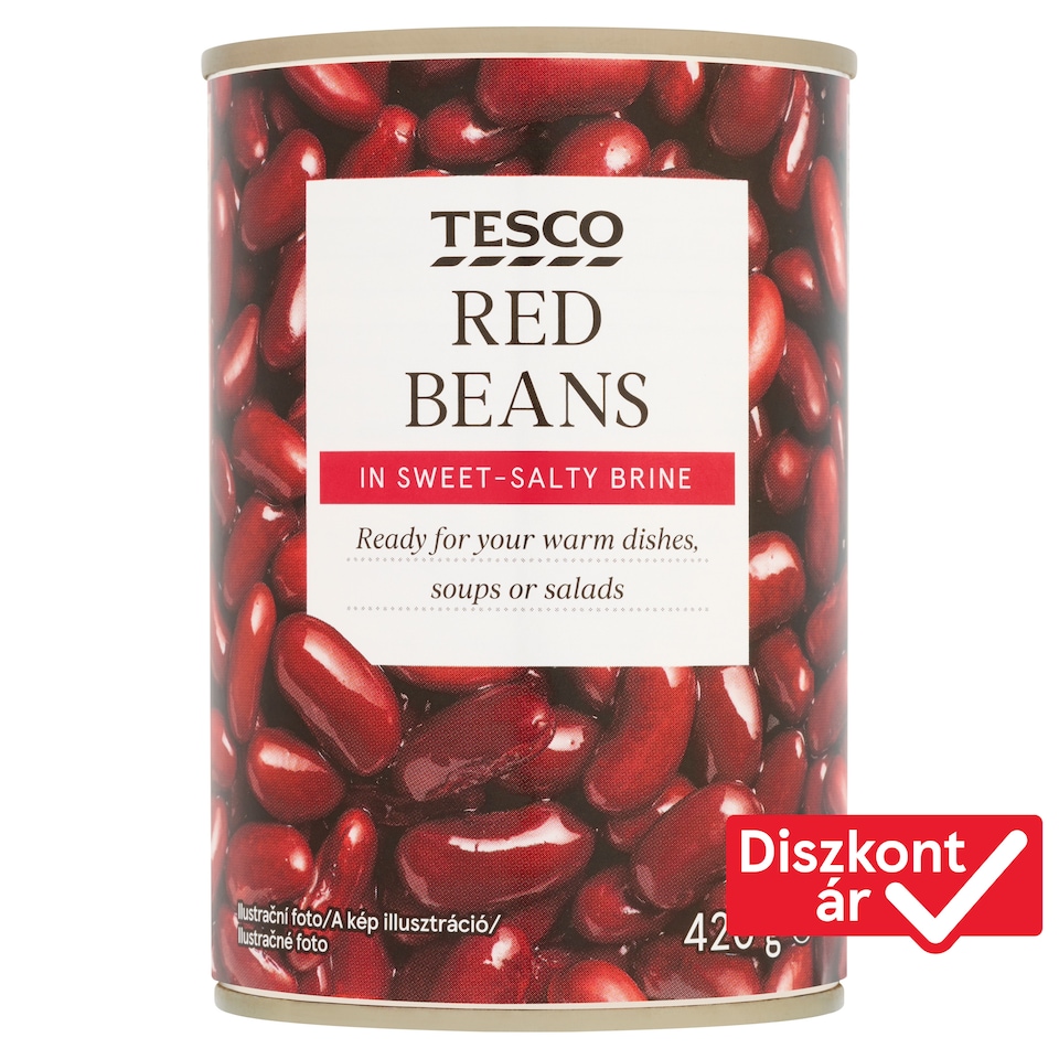 Tesco vörösbab cukrozott sós lében 420 g