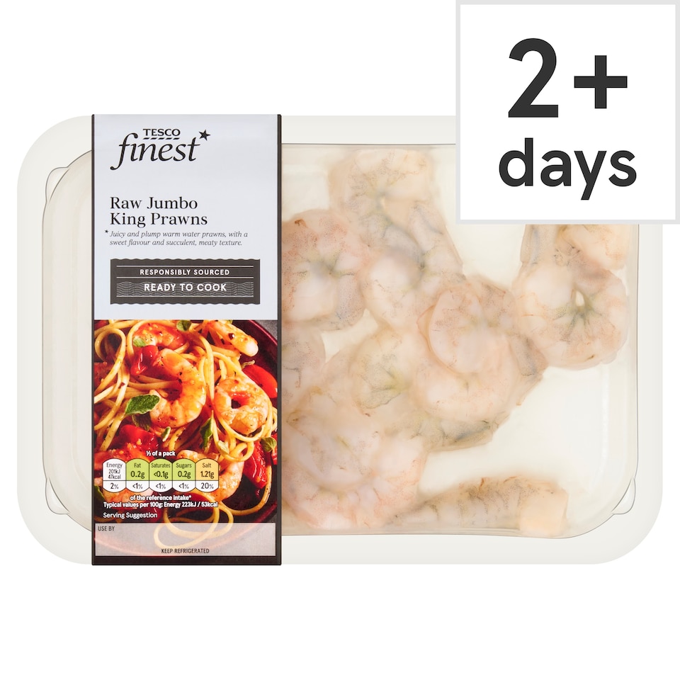 Tesco Finest Raw Jumbo King Prawns 180g