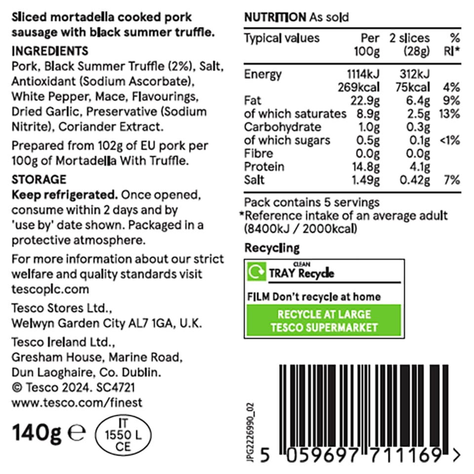 image 1 of Tesco Finest Mortadella with Truffle 140g