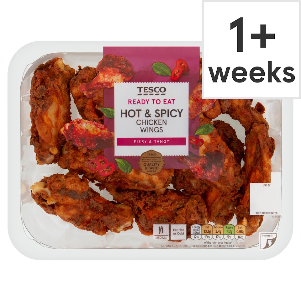 Tesco Hot & Spicy Chicken Wings 525G