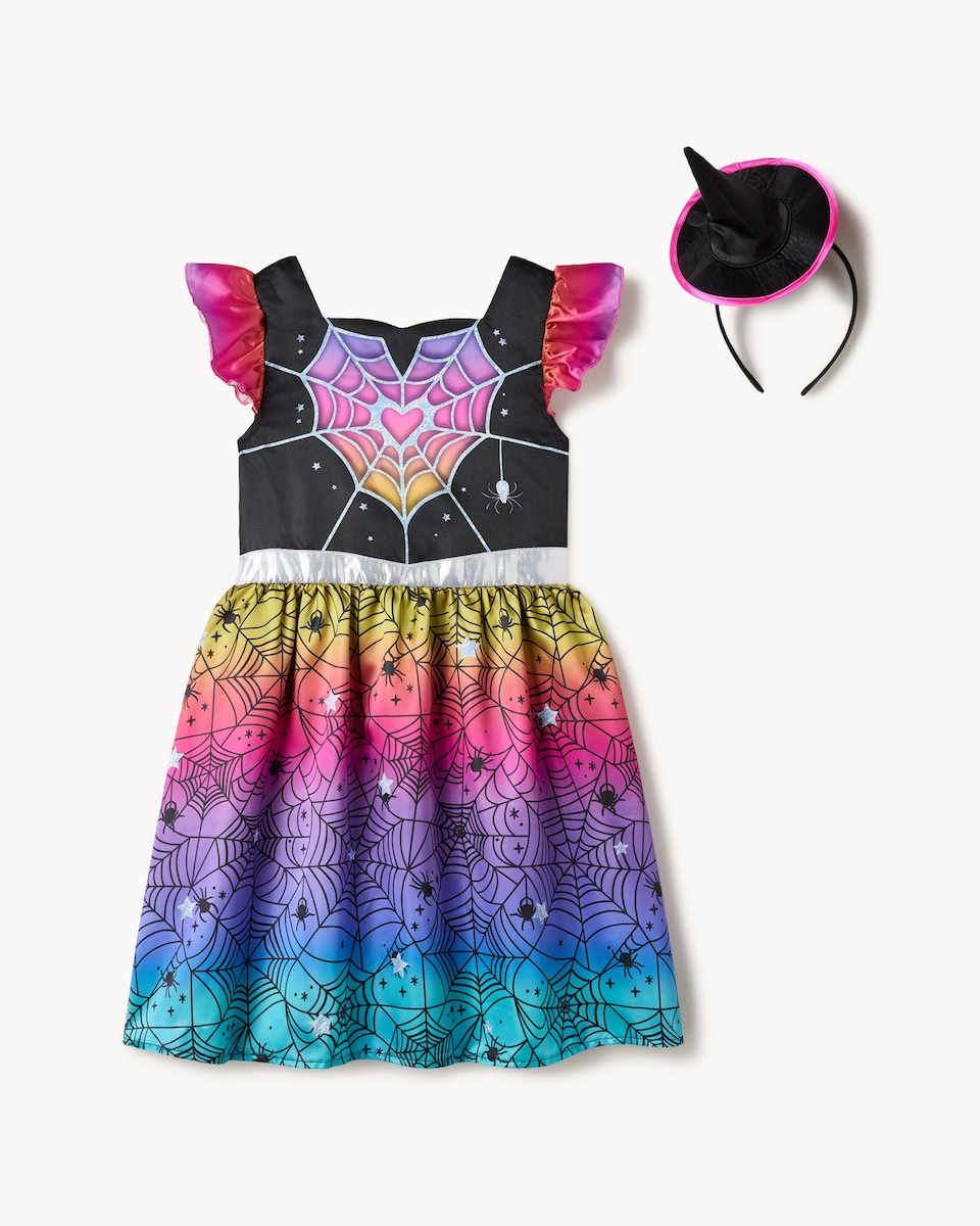 image 1 of F&F Girls Witch Fancy Dress Costume in Pink