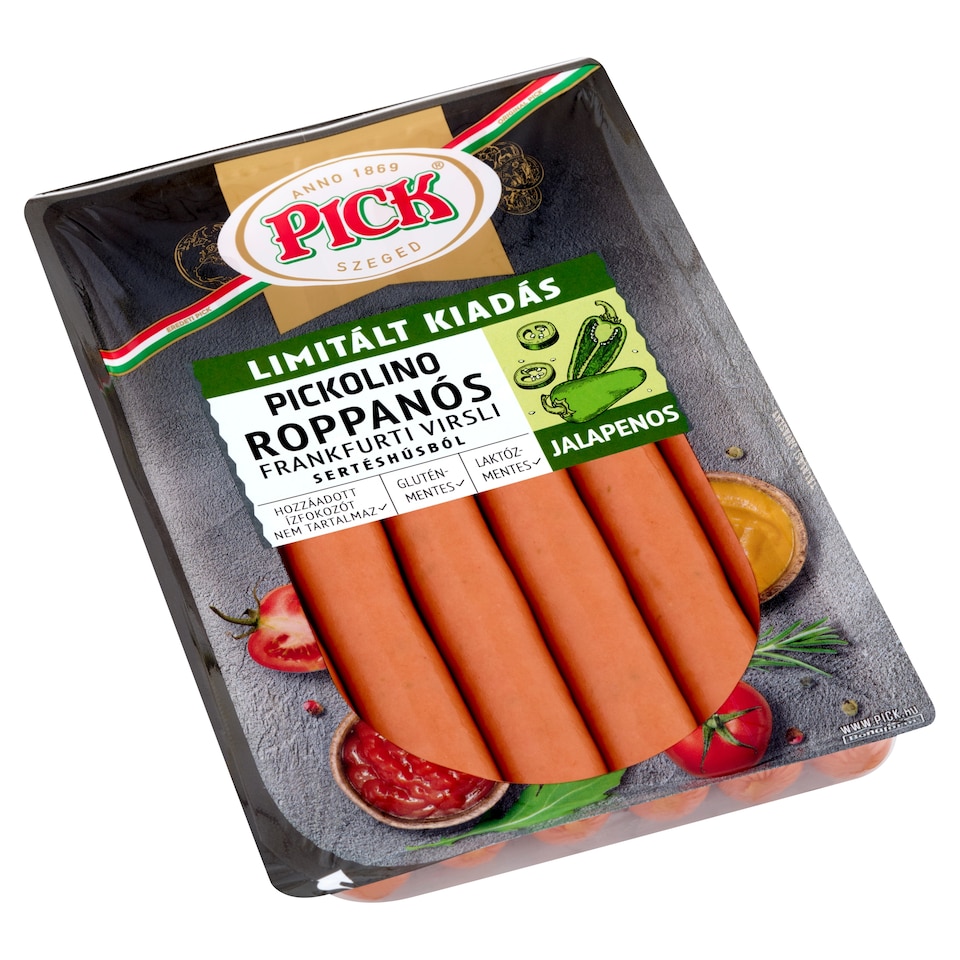 PICK Pickolino jalapenos roppanós frankfurti virsli sertéshúsból 300 g 1. kép