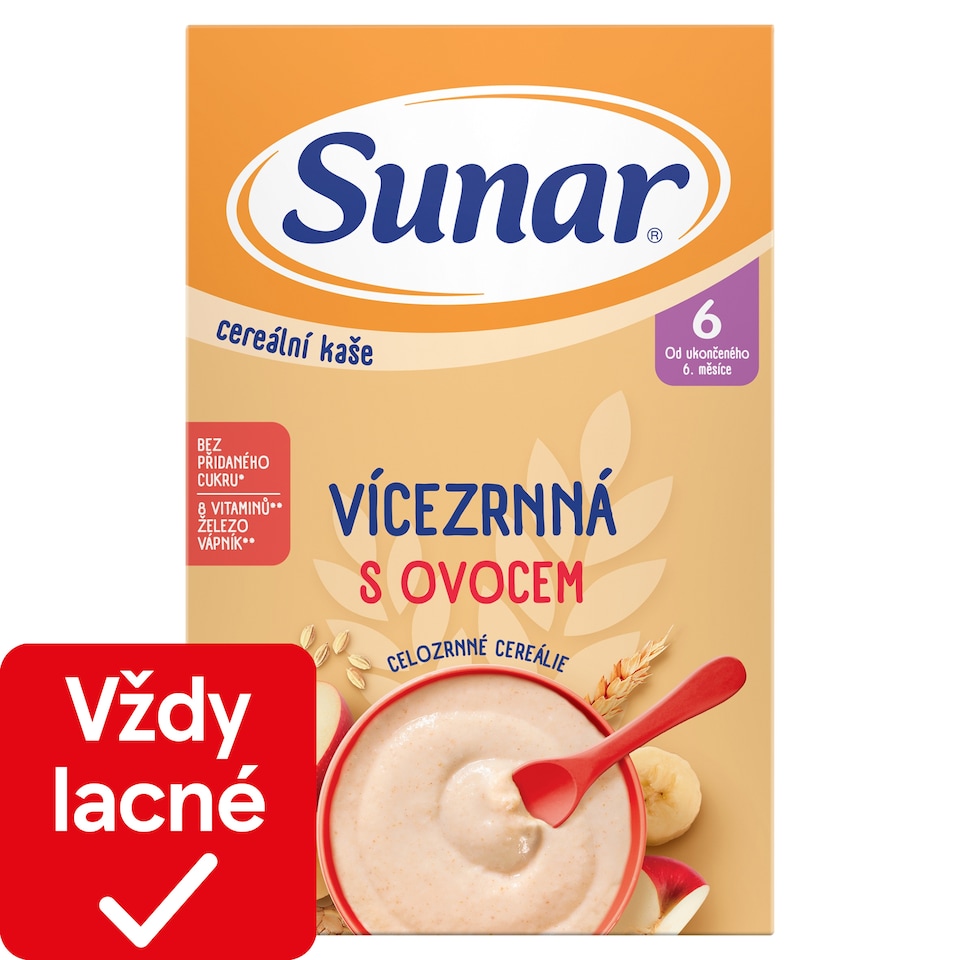 obrázok 1 z Sunar viaczrnná kaša s ovocím 6m+, 210 g