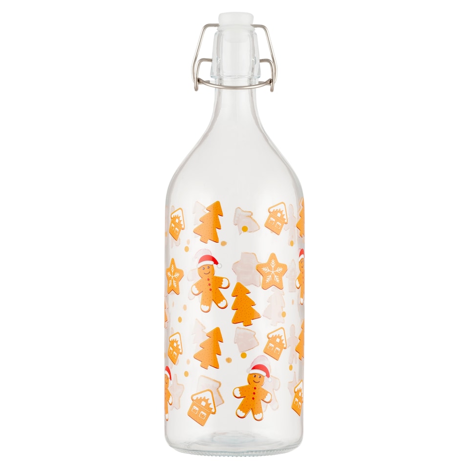 Tesco Glass Bottle With Gingerbread Man Palack 1 l