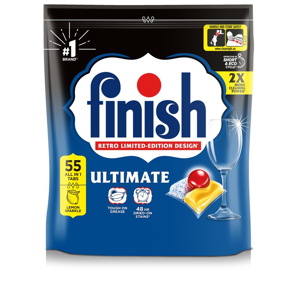 image 1 of Finish Ultimate All In One Dishwasher Tablets - Lemon 55 Pack 709.5g