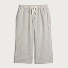 F&F Linen Rich Stripe Wide Leg Trousers in Stone