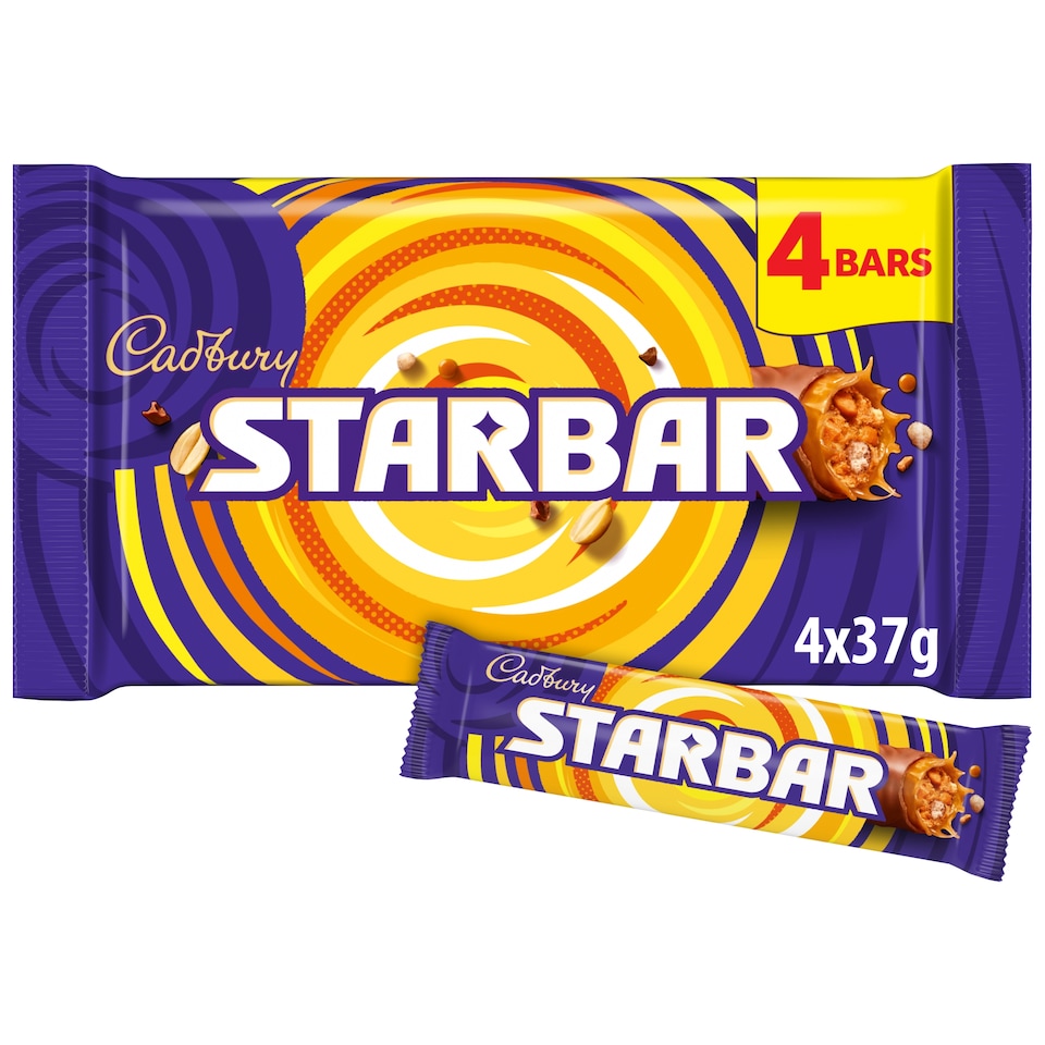 Cadbury Starbar Chocolate Peanut Bar Multipack 4 Pack 4 x 37g