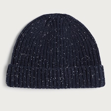 F&F Chunky Ribbed Knit Beanie Hat in Navy