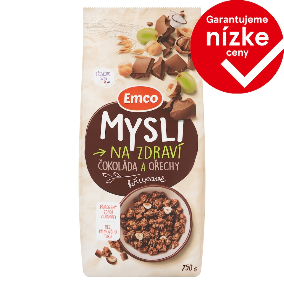 Emco Mysli chrumkavé čokoláda a orechy 750 g