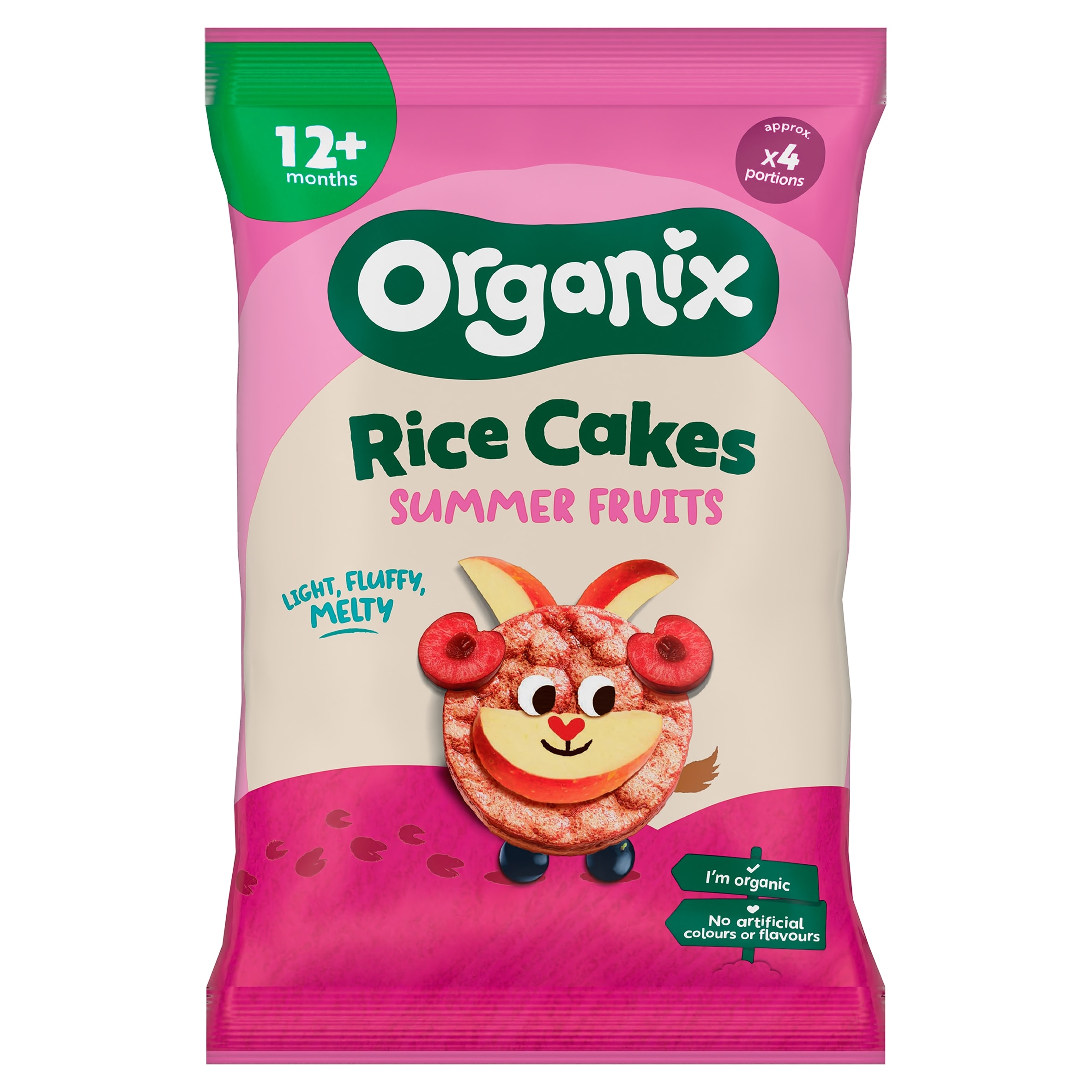 Organix Summer Fruits Rice Cakes, Organic Toddler Snacks 12 months+ 40g
