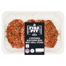 Tesco Fire Pit Peppered Northern Irish Beef Grill Steaks 454g
