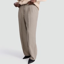 The F&F Edit Checked Wide Leg Trousers in Brown