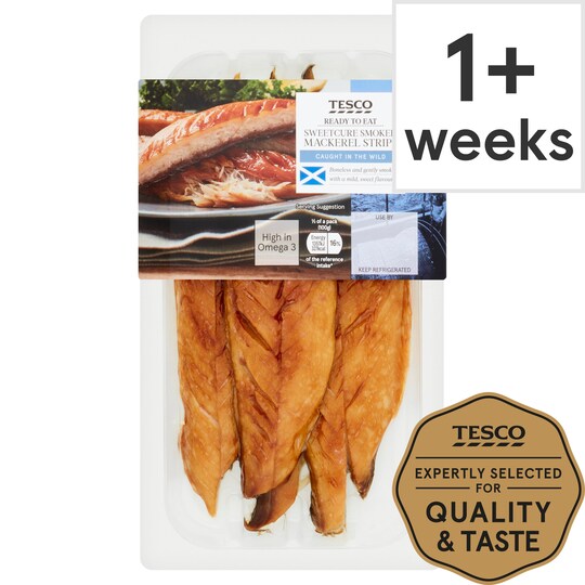 Tesco Sweetcure Smoked Mackerel Strips 200G Tesco Groceries