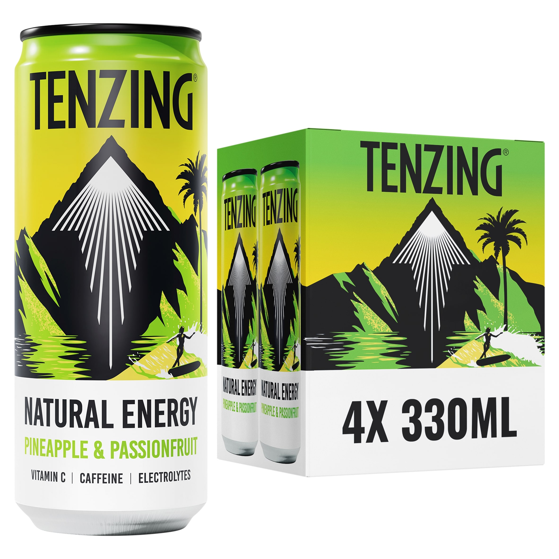 Tenzing Energy Drink Pineapple & Passion Fruit 4X330ml