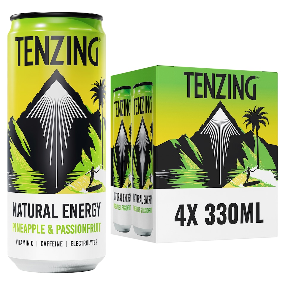 Tenzing Energy Drink Pineapple & Passion Fruit 4X330ml - Tesco