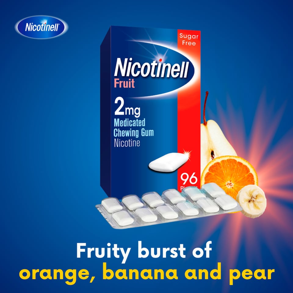image 1 of Nicotinell Stop Smoking Aid 2mg Medicated Chewing Gum - Fruit 96s