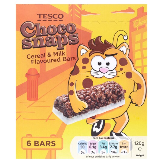 Tesco Choco Snap 6 Bars 120G Tesco Groceries