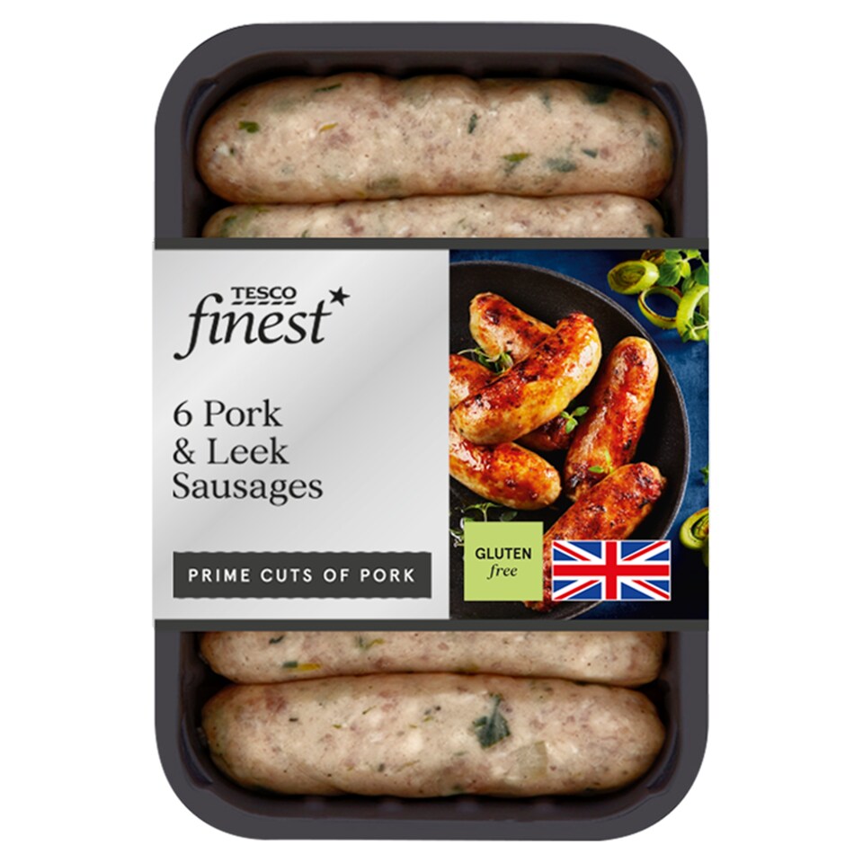 Tesco Finest 6 Pork & Leek Sausages 400G