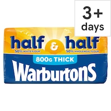 Warburtons Half & Half Thick Sliced Bread 800g