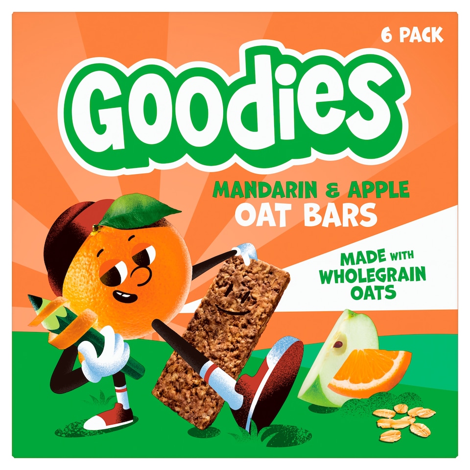 image 1 of Goodies Mandarin & Apple Oat Bars 6x23g