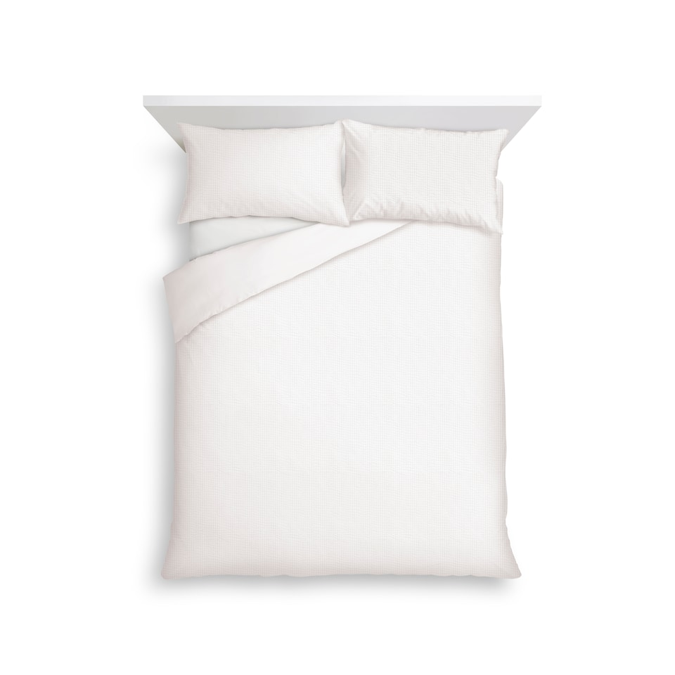 F&F Home White Textured Duvet Cover Set King