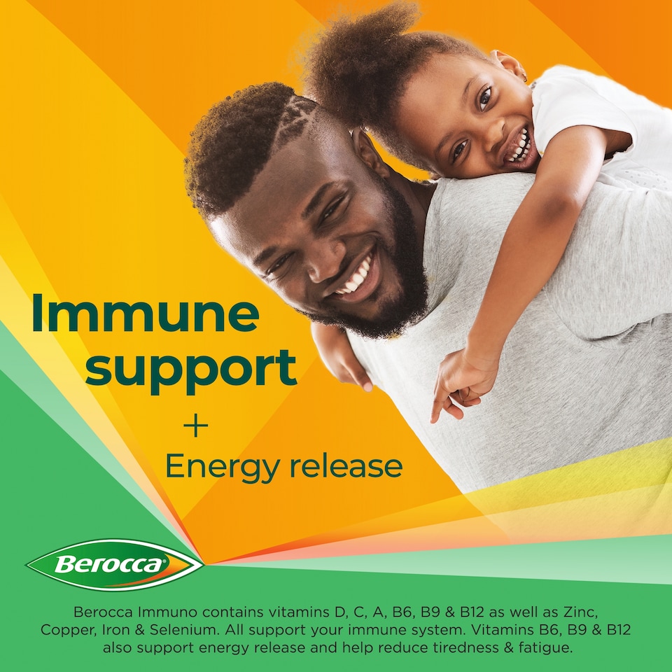 image 1 of Berocca Immuno Vitamin D Tablets, Orange Flavoured, Sugar Free 30s